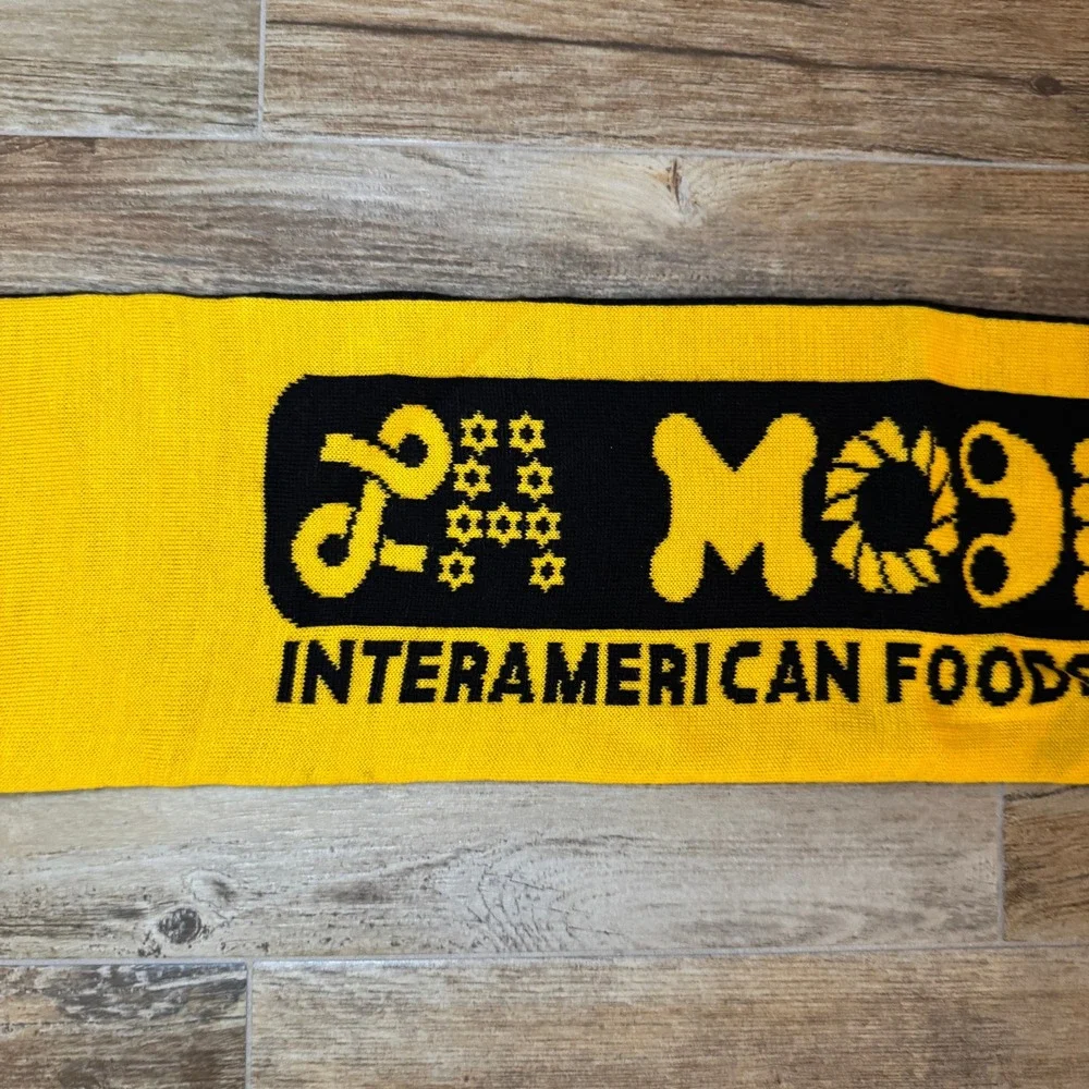 Interamerican Foods Corporation Yellow Black‎ Logo Scarf Fringe
